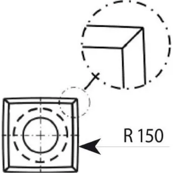 Dláto IGM RSS-CB Čtvercová zaoblená žiletka - 11x11x2 HW
