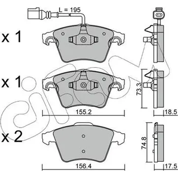 Auto-moto Sada brzdových destiček, kotoučová brzda CIFAM 822-552-1
