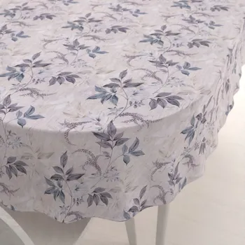 ubrus Dekorační oválný ubrus PML-053 Pnoucí lístky na béžovém 120x160 cm