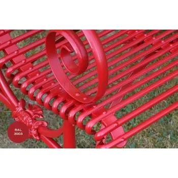 Zahradní lavice Kovová lavice Arras Curved Bench BCV Barva: Ruby Red - RAL 3003, Galvanizace: Nic