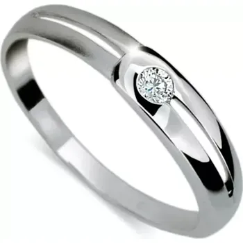Prsten Dámský prsten bílé zlato 585/1000 přírodní diamant 0.050 ct G/SI DF1049 velikost 49