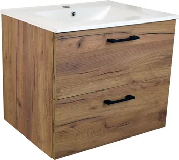Koupelnový nábytek Koupelnová skříňka s keramickým umyvadlem Agria New Go 60 dub zlatý