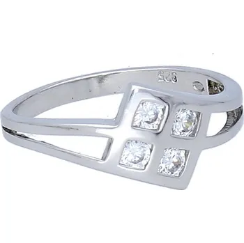 Prsten Goldstore Stříbrný prsten čtvercová ozdoba Velikost: 54