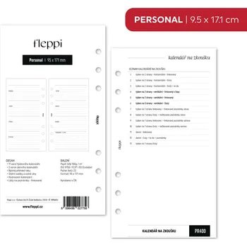Kancelářské potřeby Fleppi Náplň do diáře - Kalendář na zkoušku - nedatovaný Vyberte velikost náplně: Personal