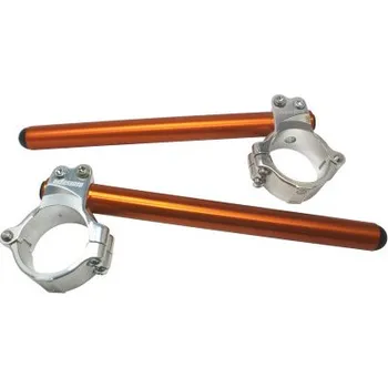 Aluminium-forged clip-ons ACCOSSATO with metal clamp composed of 2 half-rings 10 degrees inclination, orange CP003S-51-O-250