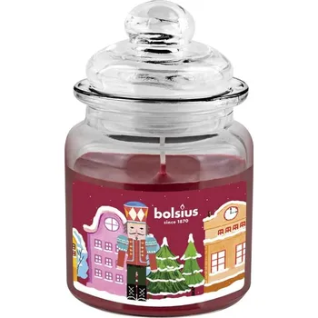 Svíčka Sviečka Bolsius Big Jar, Luskáčik, vonná, vianočná, get cosy (pečené jablko a škorica), 32 hod., 79x129 mm, v skle