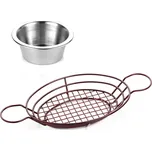 G.Gastro (5 Kusů) Košík na prstové jídlo s dip miskou - oválný