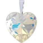 Stříbrný přívěsek srdce 28mm - AB se Swarovski® Crystals LSW033P