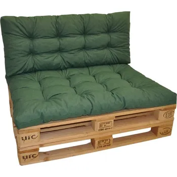 Polstry na paletový nábytek s opěrkou - látka tmavě zelený melír