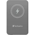 Verbatim, power banka s bezdrátovým nabíjením, 5V, nabíjení telefonu, 32244, 5 000mAh, magnetické připevnění, šedá