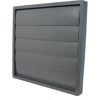 Větrací mřížka Větrací mřížka šedá 183x183 / d125 s manuální žaluzií a síťkou 14-0664