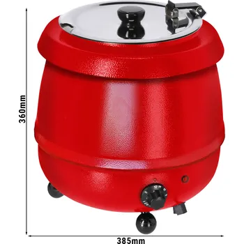 Polévková mísa G.Gastro Ohřívač polévek - 9L - červený