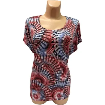 Dámská tunika Halenka SOLIK spadlý rukáv, Barva Červená, Velikost XXL 48, Materiál 98% Polyester 2% Lycra