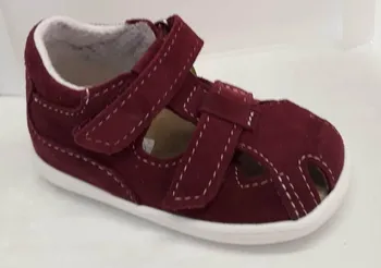 Dívčí bačkory JONAP 041S dívčí kožené sandálky, SZ, vínová Velikost: 19