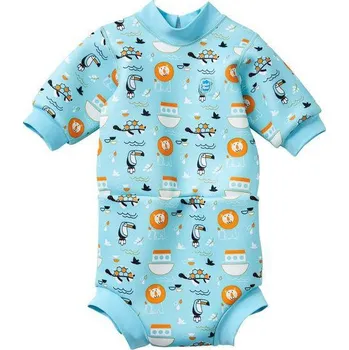 Neoprenový oblek Splash About Baby neoprén - body - Zvířátka modrá Vel. M (3-8 m)