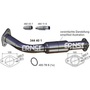 Výfukový systém Výfuková trubka ERNST 344401