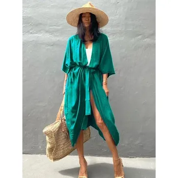 Dámská tunika Dlouhá plážová tunika na léto | Univerzální velikost - Světle modrá