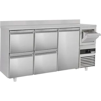 Lednice G.Gastro Barová lednička na nápoje 2,13 m - s 1 dveřmi, 4 šuplíky 1/2, obkladovým panelem & odklepávačem na kávu