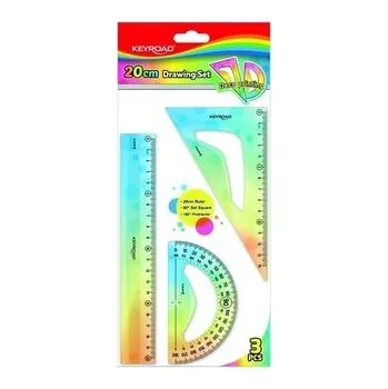 Set školních potřeb Zestaw geometryczny pastel 20cm 3szt