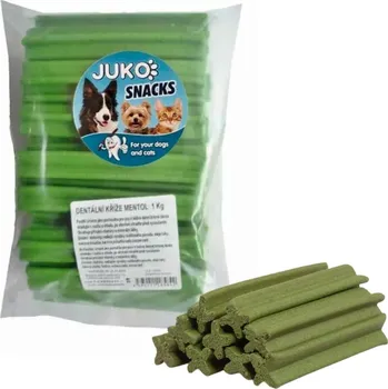 Pamlsek pro psa JUKO petfood s.r.o. Dentální kříž Mentol JUKO Snacks 1 kg