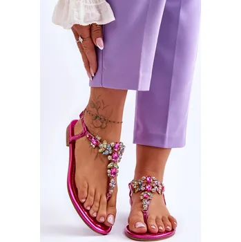 Dámské žabky KESI Lenisa žabky s kamínky Fuchsie