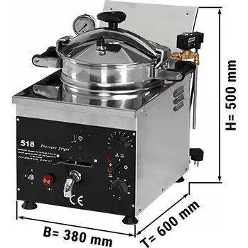 fritéza G.Gastro Elektrická vysokotlaková fritéza - 20L
