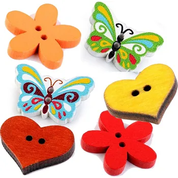 Knoflík Dřevěný dekorační knoflík - 1 ks Motiv: Motýl