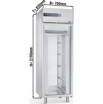 Lednice G.Gastro Commercial Glass-Door Pasta Drying Refrigerator – 585 Litres - 14x EN 600x400 - AISI 304 Stainless Steel