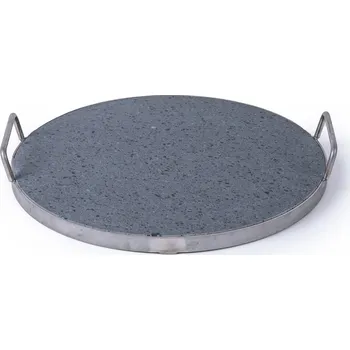 Příslušenství pro gril Grilovací kámen lávový kulatý, prům. 45x2 cm v nerezovém rámu (Kulatý grilovací kámen lávový průměr 45 cm, tloušťka 2cm v nerezovém rámu (původ: Itálie))
