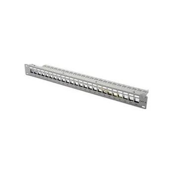 Patch panel Digitus Modular Patch Panel, stíněný 24 portů, blank, 1U, montáž do stojanu, šedá RAL 7035