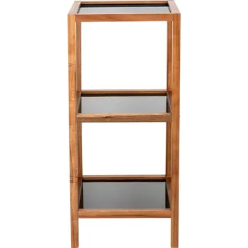 regál Skleněný koupelnový regál v černo-přírodní barvě 36x79 cm Fondi – Wenko ID_1658954