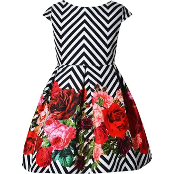 Dívčí šaty Dívčí šaty Kayla bíločerné s květy Emma