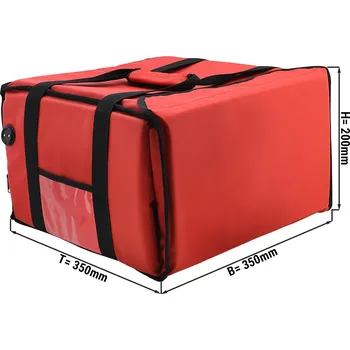 Pec na pizzu G.Gastro WarmBag/Pizzabag Heated Pizza Delivery Bag – 4 × 35 cm Boxes - 12V - Dual-Sided Heating - Red