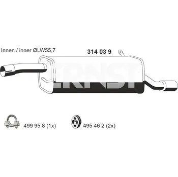 Auto-moto Zadní tlumič výfuku ERNST 314039