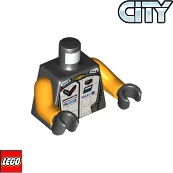 Stavebnice LEGO LEGO® Dílky na figurky LEGO Tělo potištěné / černé / SPEED CHAMPIONS 973pb4385c01