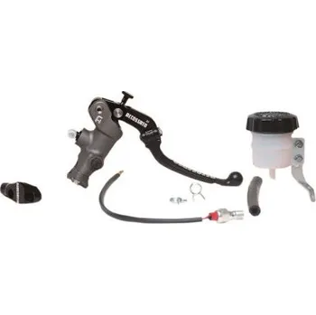 Radial brake master cylinder ACCOSSATO KITA 4 19x18 with folding lever + mirror holder KITA4C18NRSTMH2ID2