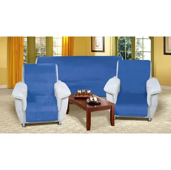 Kvalitex Přehoz na sedací soupravu Micro 3+1+1 modrý1ks 150 x 200 cm, 2 ks 65 x 150cm