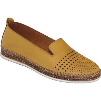 Dámské baleríny Santé AZ/13270 NOCE dámské kožené mokasíny žlutá medová Barva: Žlutá, Velikost: 37