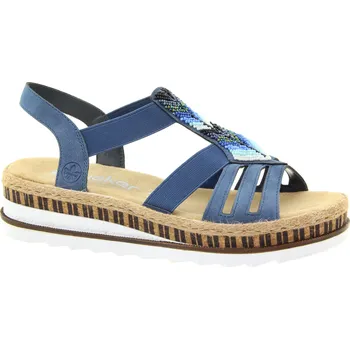 Dámské sandále RIEKER Dámské modré sandály V7909-12-355 Velikost 38