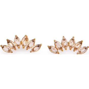 Náušnice Náušnice z nerezové oceli s broušenými kamínky, barva 2 crystal zlatá