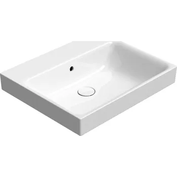 NUBES keramické umyvadlo 60x50cm, broušená spodní hrana, bez otvoru, bílá ExtraGlaze