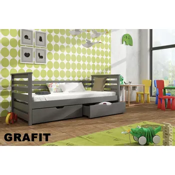 Dětská postel Postel EXO s úložným prostorem 80x180 cm masiv GRAFIT
