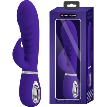 Vibrátor Pretty Love Prescott Red Super Soft Silicone Dual Vibrator Purple
