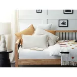 Sada 2 dekoračních polštářů krémová bílá lino 30 x 45 cm s lemováním a mašlemi Beliani