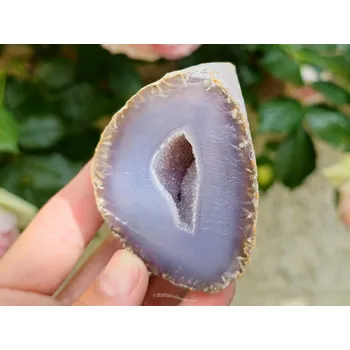 Přírodní kámen Geoda achát šedý Brazílie 178g