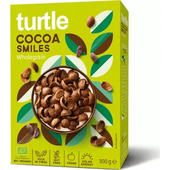 Turtle Bio celozrnné snídaňové cereálie Cocoa Smiles 300 g