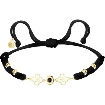 Náramek Náramek se zirkonem a prvky ze žlutého zlata - květy - AP538-2655