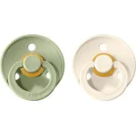 BIBS Colour dudlíky z přírodního kaučuku 2ks Sage/Ivory - velikost 3 (18m.+)