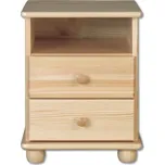 Noční stolek DN 105 borovice masiv -2 šuplíky