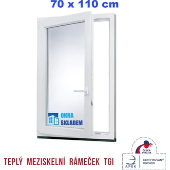 Okno ERKADO Plastové okno 70 x 110 cm bílé otevíravé i sklopné levé